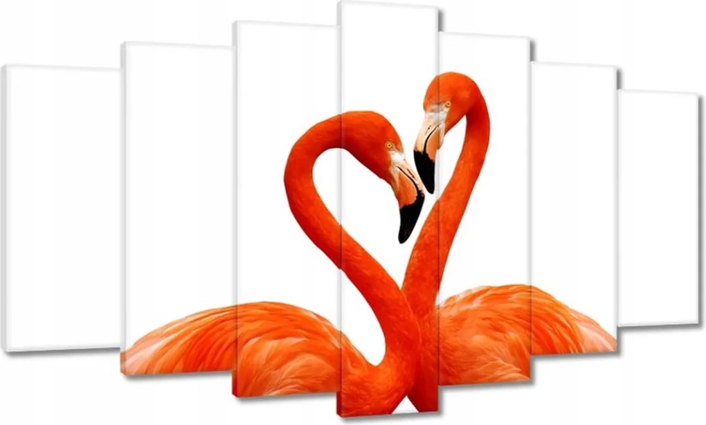 Vászonkép 140x80 Szerelmes flamingók