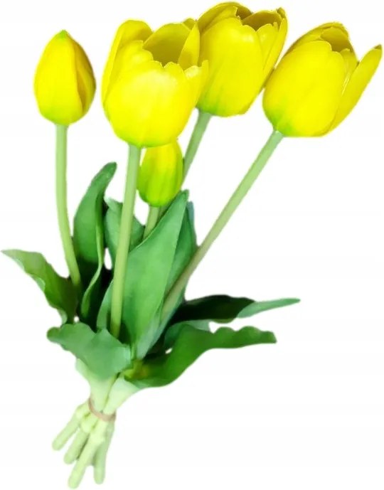 sárga Tulipán Gumi szilikon tulipán sárga csokor 5 tulipán rügy