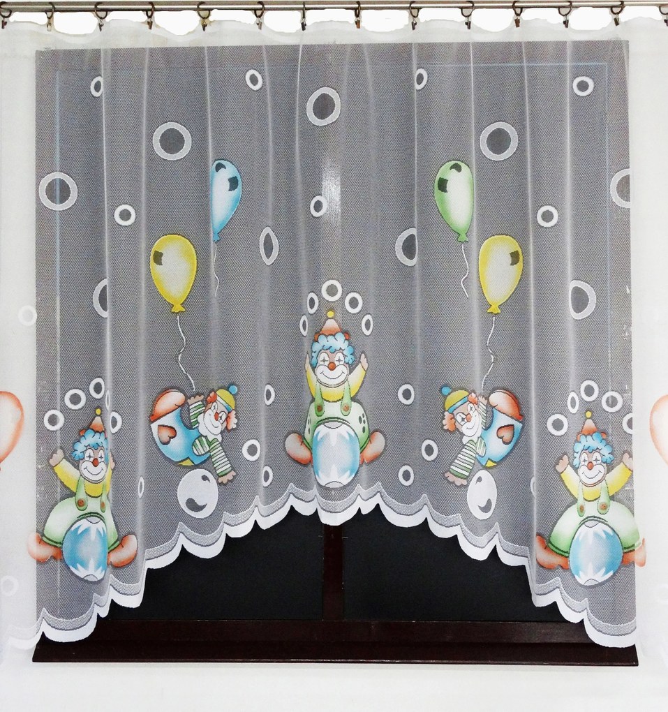 Mg Függöny jacquard Bohóc ív 300x150 Színes