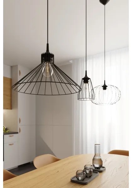 Sollux SL.1186 - Csillár zsinóron EDA 1xE27/15W/230V fekete