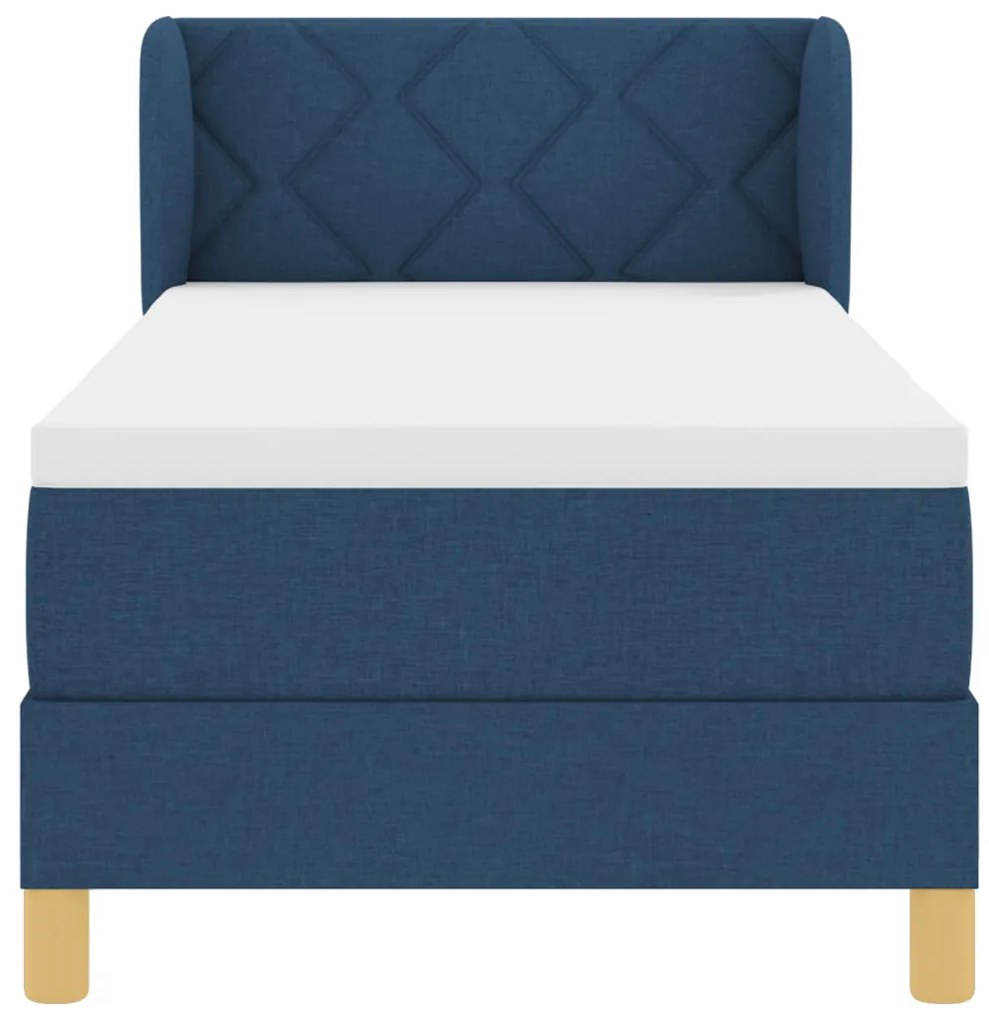 Boxspring Ágy Matraccal - Kék - 80x200 cm - Szövet