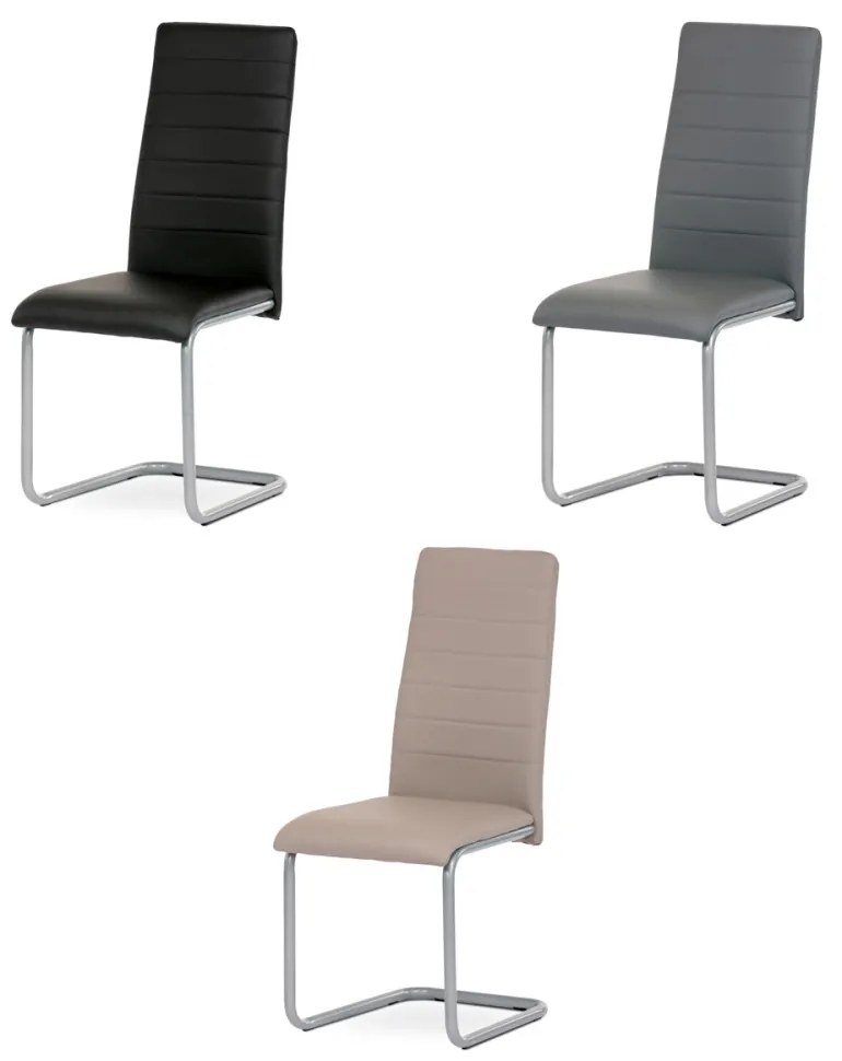 Scaun cu bază de sanie de culoare trufașă cu picioare metalice gri. DCL-402