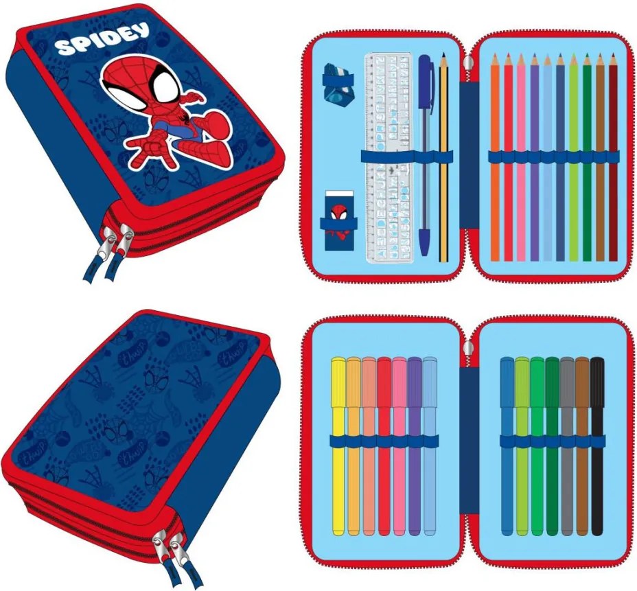 Pókember Spidey tolltartó töltött 2 emeletes