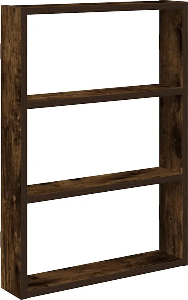 vidaXL füstös tölgy színű szerelt fa fali polc 43 x 9 x 60 cm