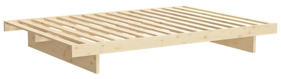 Natúr színű borovi fenyő egyszemélyes ágy ágyráccsal 120x200 cm Kanso – Karup Design
