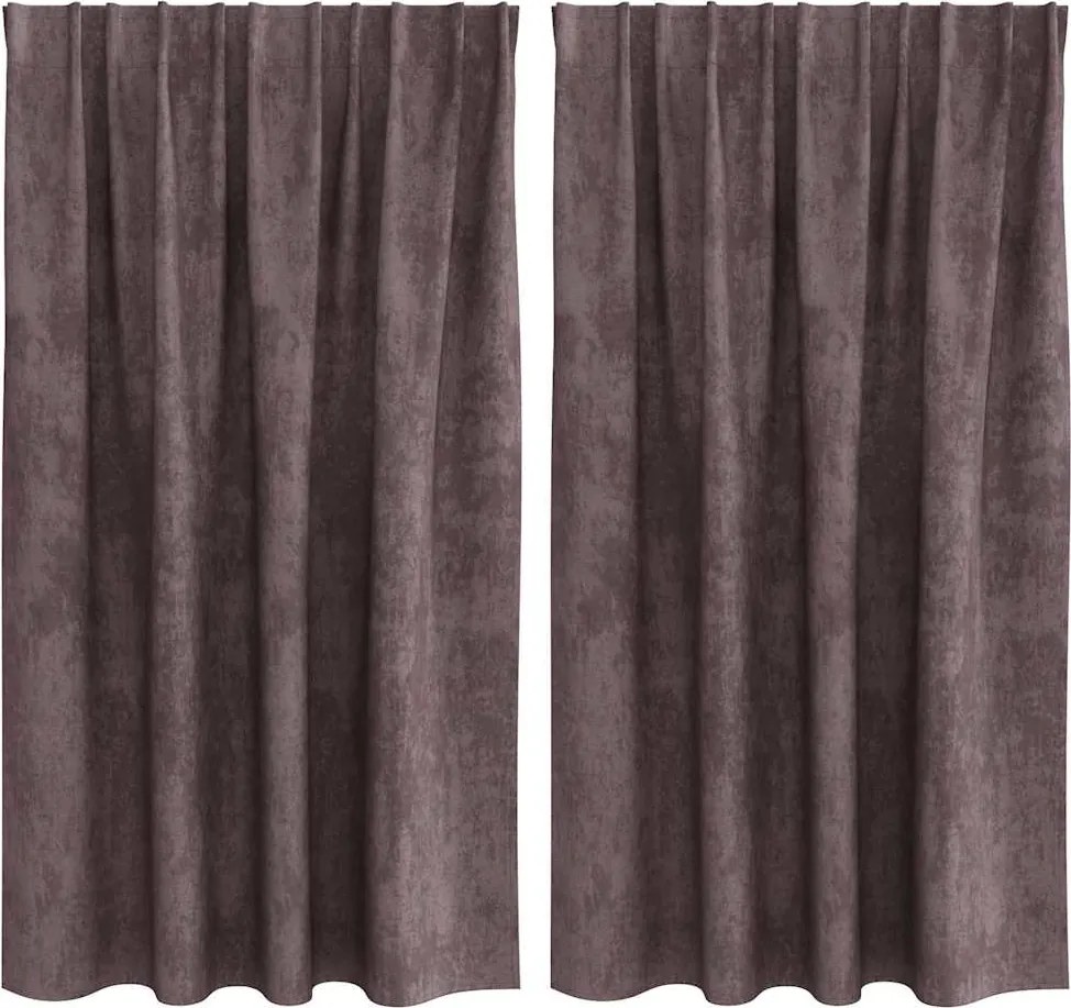vidaXL Bársonyfüggönyök függönyökkel 2 pcs Barna 140 x 140 cm Bársony