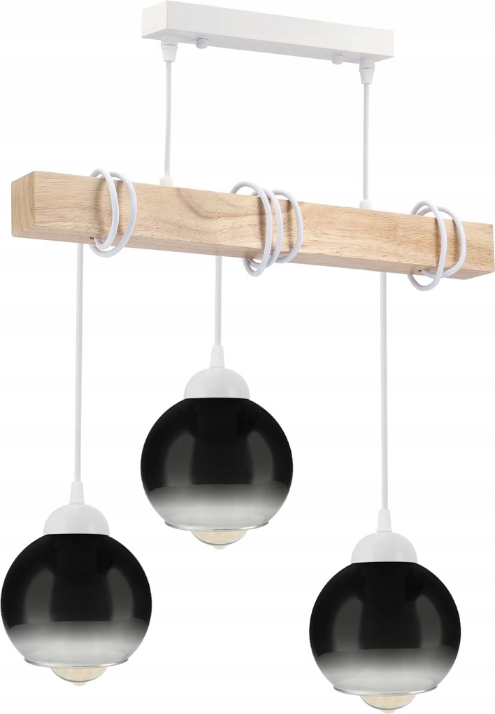 Mennyezeti lámpa Led Függő Csillár 3x E27 Loft Fa Tölgy