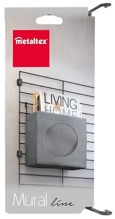 Szürke textil bútorelem - tárolódoboz 24x9 cm Mural – Metaltex