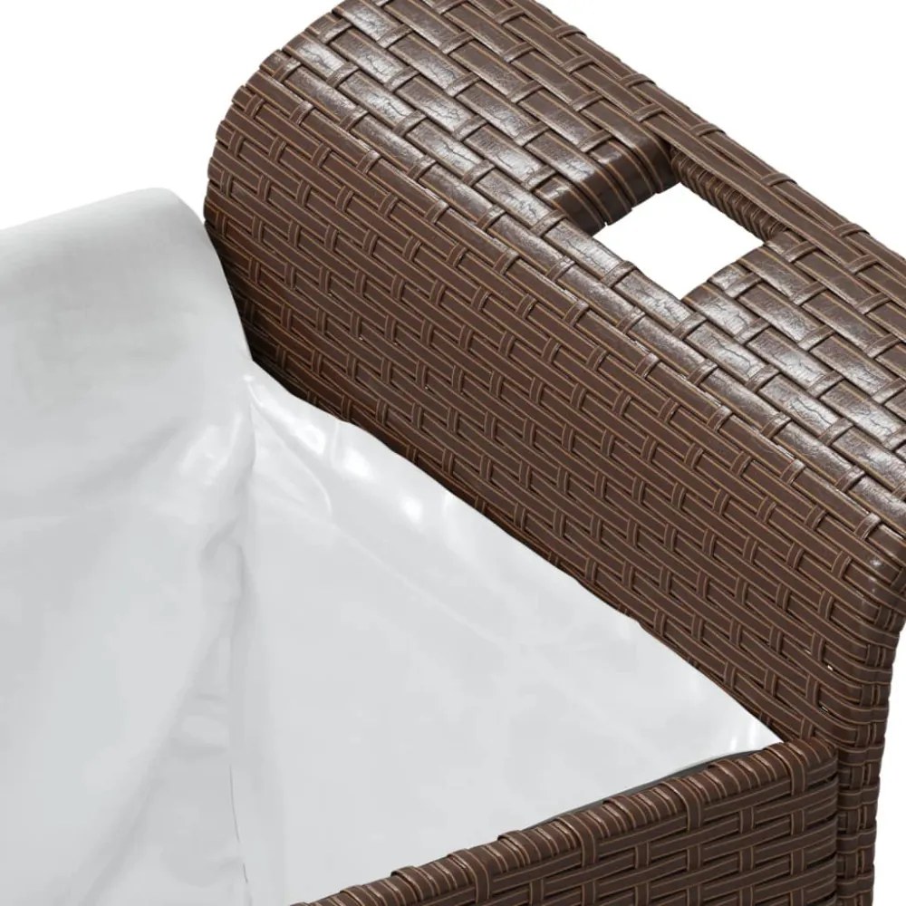 barna polyrattan kerti pad párnával 116 x 46 x 57 cm