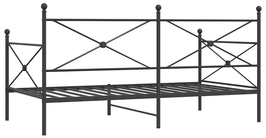 kanapéágy matrac nélkül fekete 107x203 cm acél