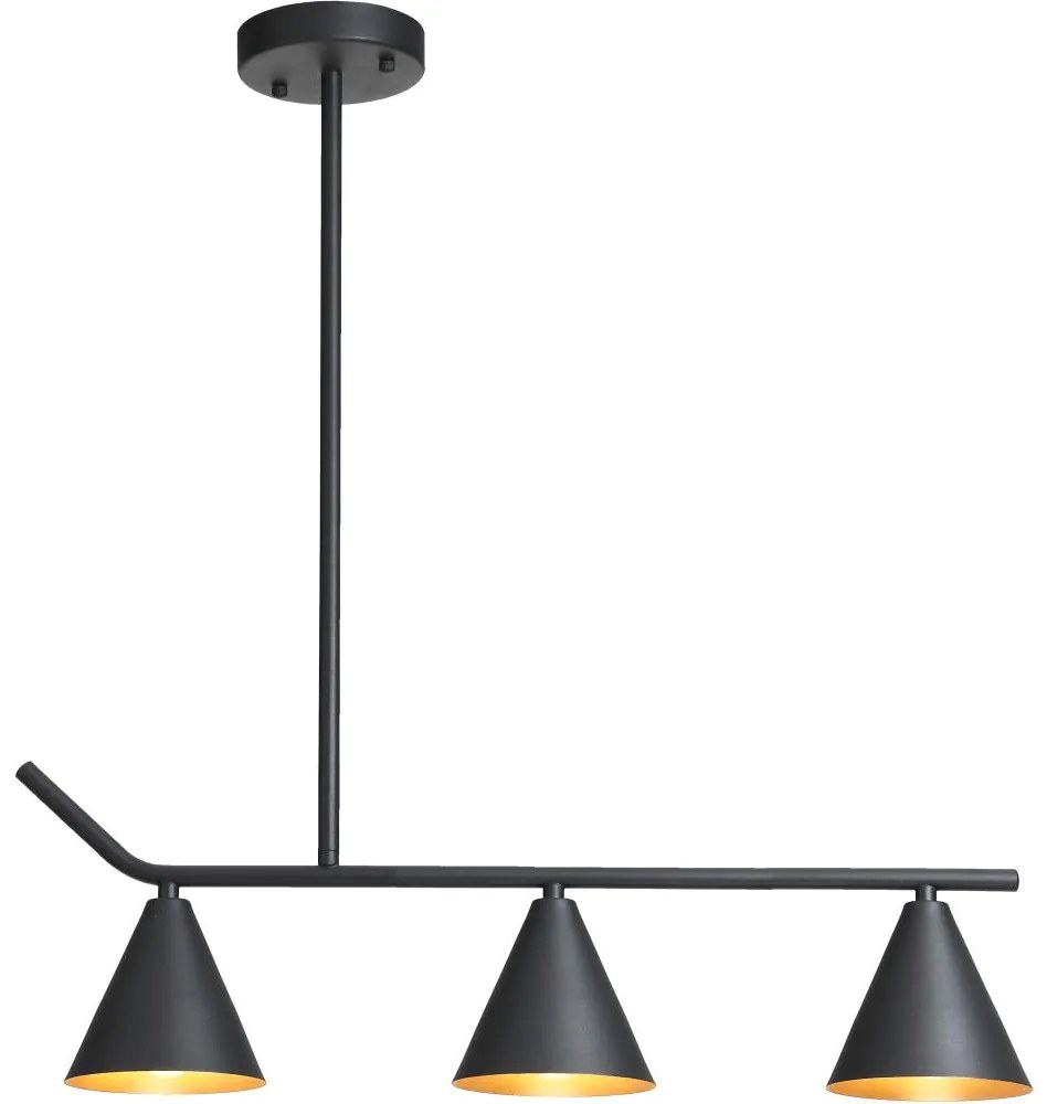 Csillár rúdon 3xE27/40W/230V fekete