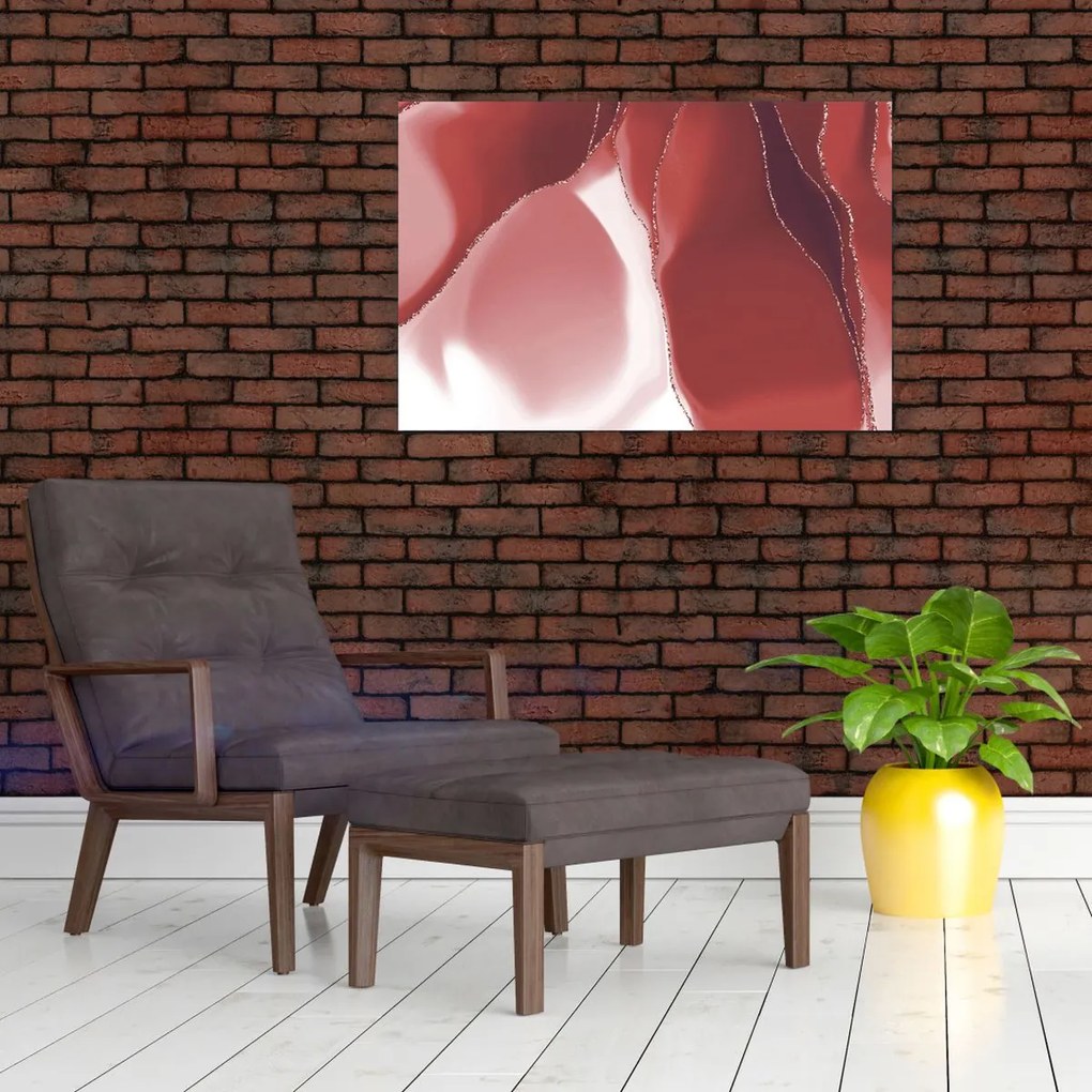 Kép - Piros absztrakt virág N⁰3 (90x60 cm)