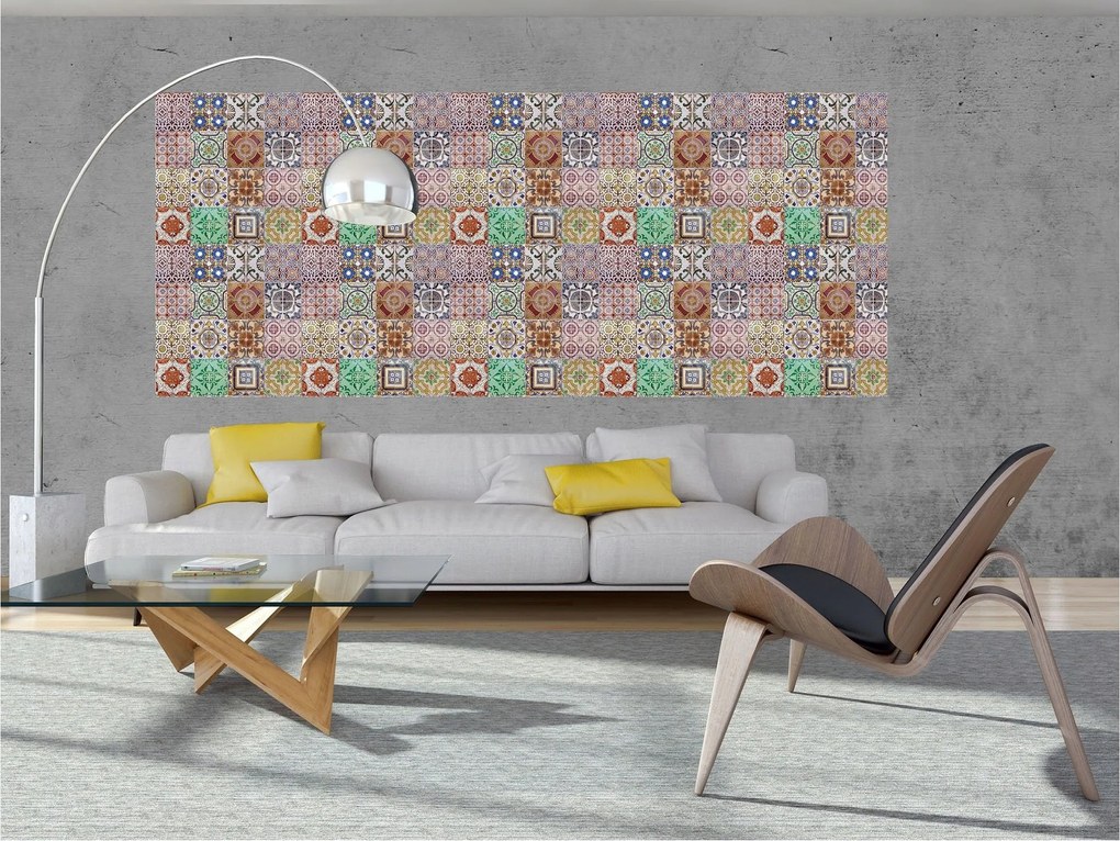 Fotótapéta Dekorációs Csempe Mozaik Dísz Geometria 250x104 +ragasztó