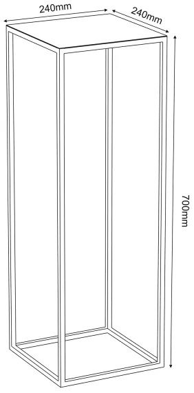 Virágállvány 70x24 cm fekete színben