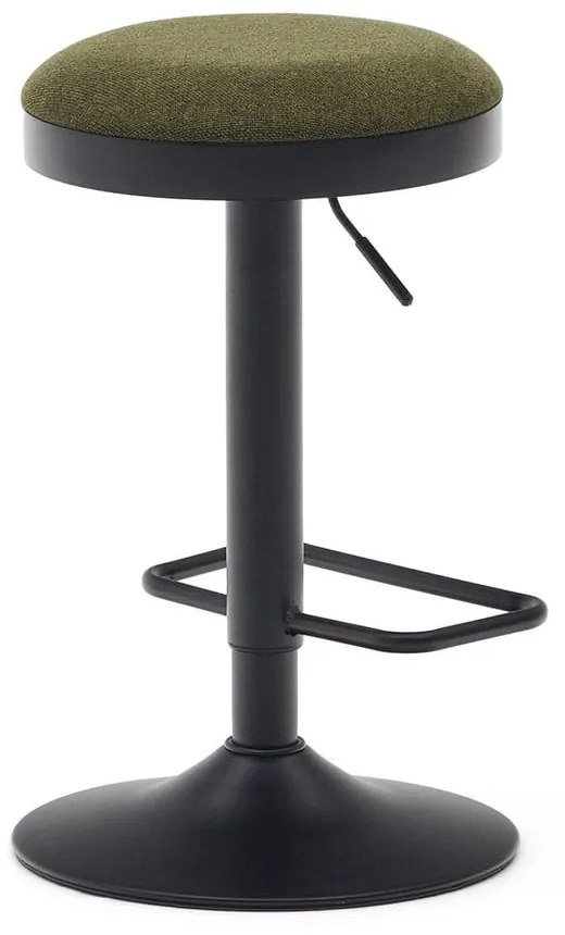 Sötétzöld kárpitozott állítható magasságú bárszék szett 2 db-os (ülésmagasság 53,5 cm) Zaib – Kave Home