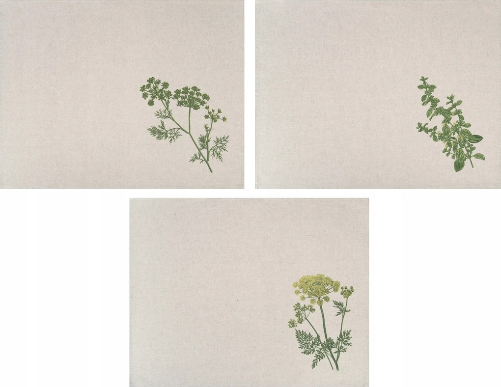 3 db-os 100% Len lenvászon konyharuha szett