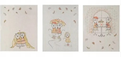 3 db-os 100% Len lenvászon konyharuha szett