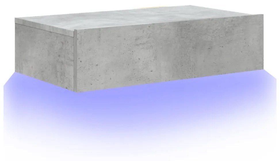 betonszürke TV-szekrény LED-lámpákkal 60x35x15,5 cm