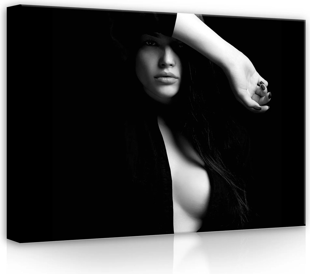 Hálószobai vászonkép Akt Fekete-fehér 3D vászon 70x50