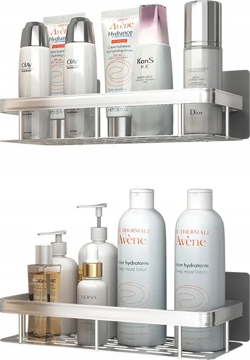 Fürdőszobai Polc Loft Zuhanyzó Ezüst 2db