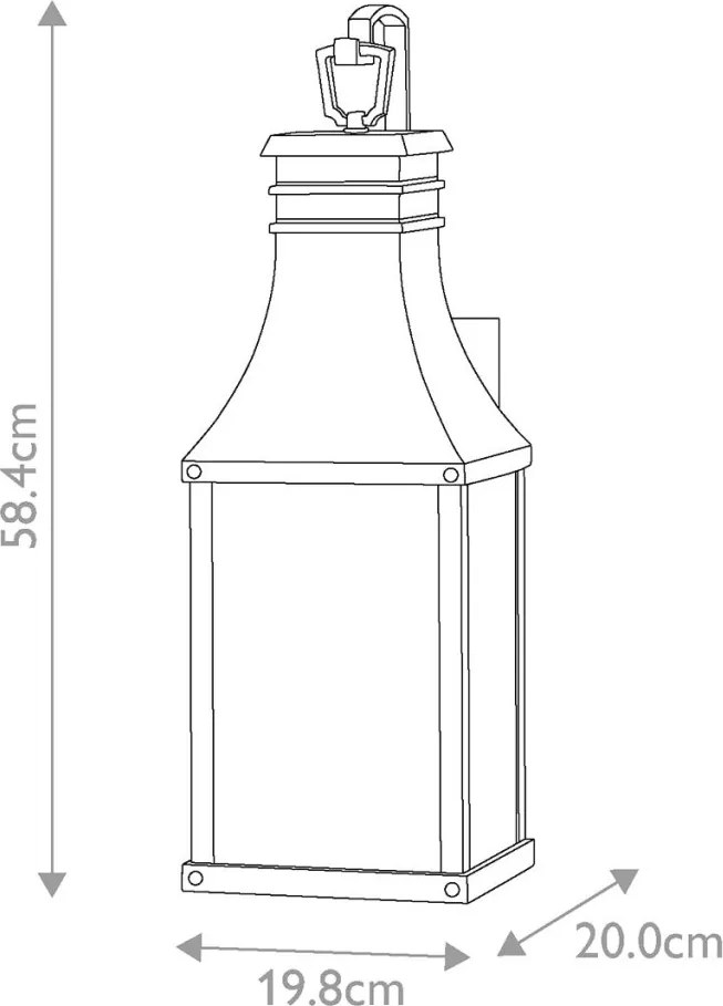 ELSTEAD HK-BEACON-HILLMMB BEACON Klasszikus Kültéri Fali Lámpa Fekete, Átlátszó E14 IP44