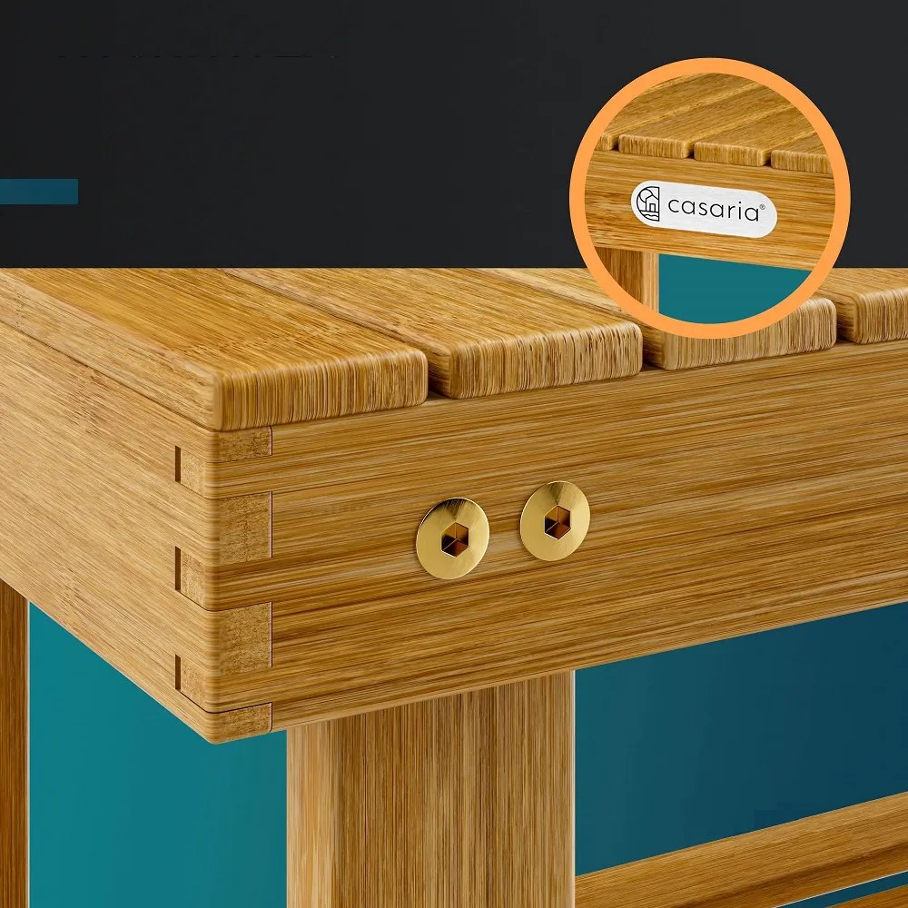 NINA előszobai pad cipőtartóval, 50x30x46cm, természetes barna Casaria