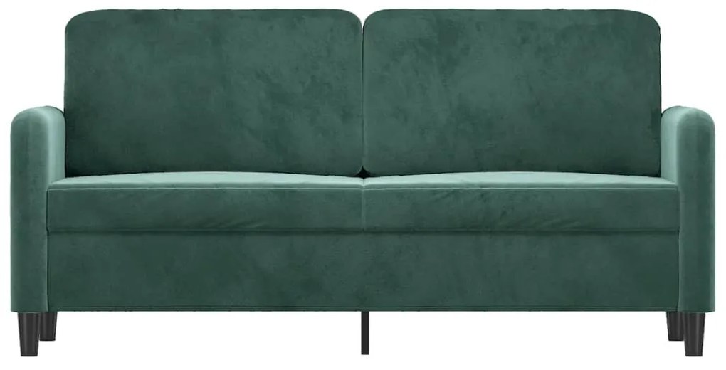 kétszemélyes sötétzöld bársony kanapé 140 cm