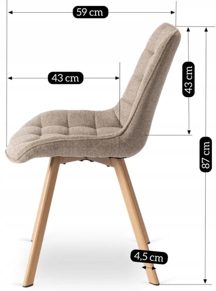 KATHY Kárpitozott Étkezőszék Sötét Bézs Színben