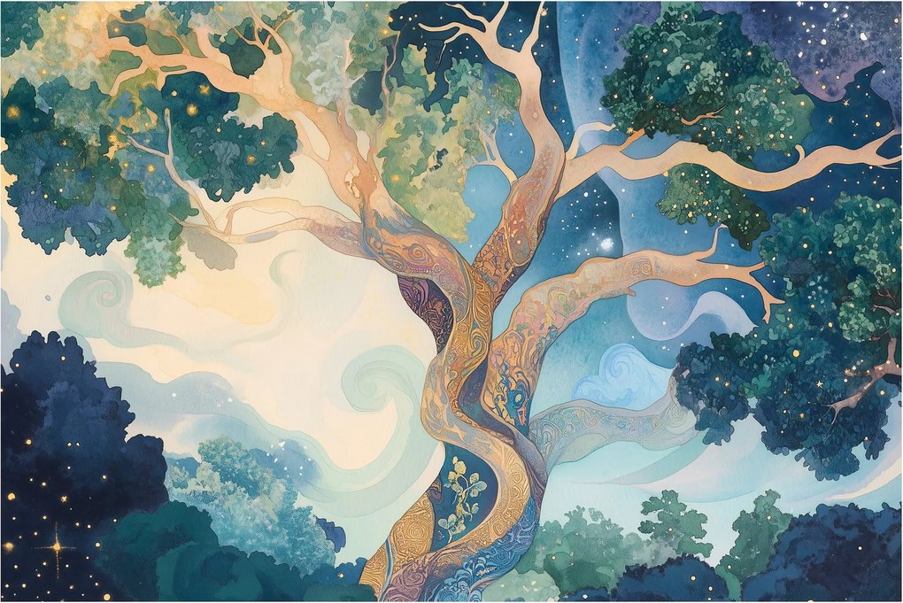 Kép – Kozmikus fa (90x60 cm)