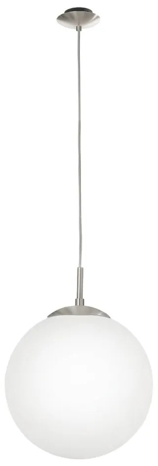 Fehér-ezüstszínű függőlámpa üveg búrával ø 30 cm RONDO – EGLO