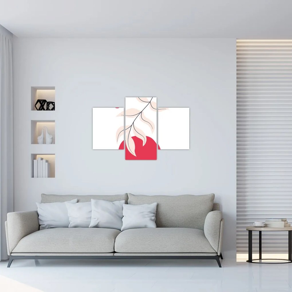 Kép - Rózsaszín virágos absztrakció N⁰2 (90x60 cm)