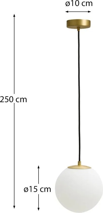 Fehér-aranyszínű függőlámpa üveg búrával ø 10 cm Brisia – Kave Home