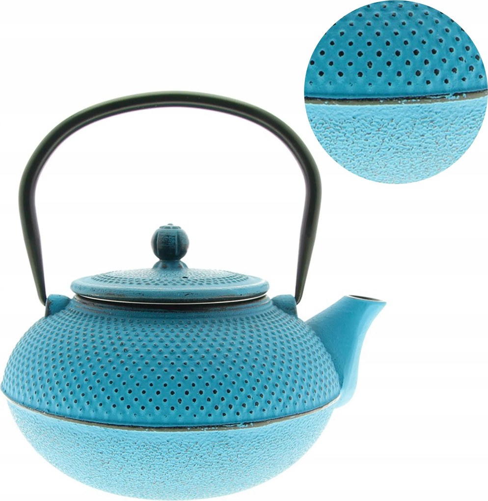 Teáskanna Öntöttvas Teáskanna 1.5L Teafőző Gyógynövény Acél Szűrő