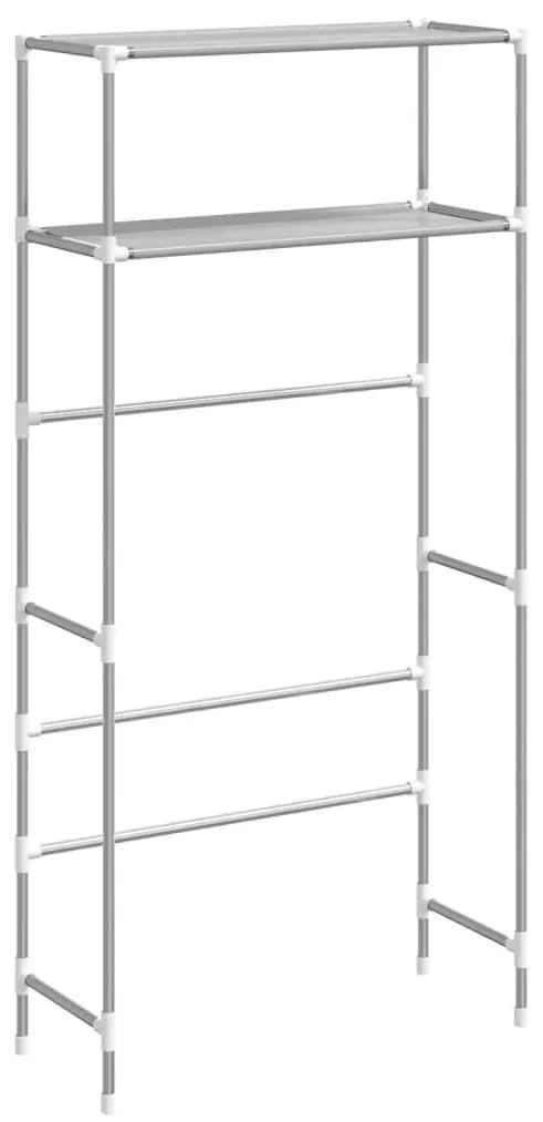 2 szintes szürke vas mosógép feletti tárolóállvány 69x28x143 cm