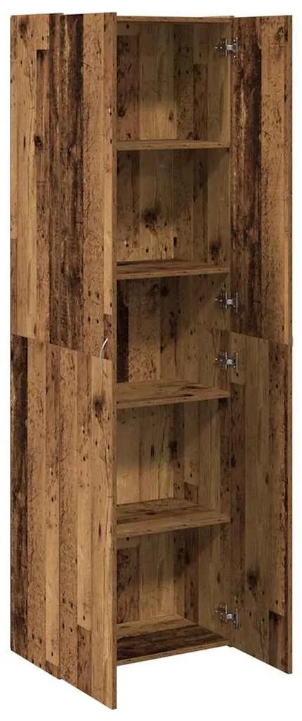 antik fa színű szerelt fa magasszekrény 60 x 32 x 190 cm