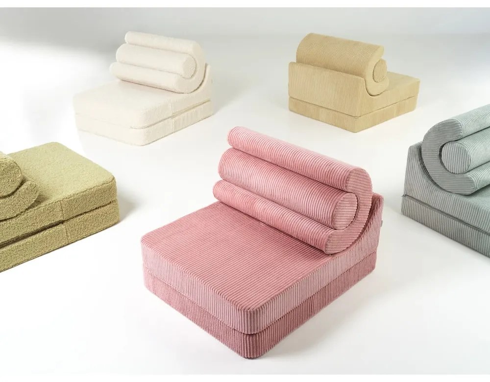 Rózsaszín kordbársony gyerek fotel Flipster – Wigiwama