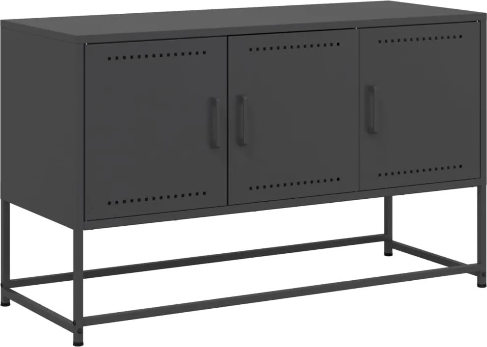 vidaXL fekete acél TV-szekrény 100,5x39x60,5 cm