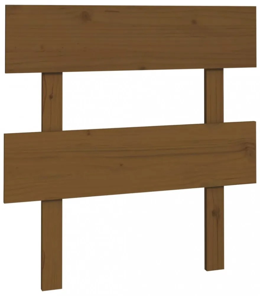 mézbarna tömör fenyőfa ágyfejtámla 78,5x3x81 cm
