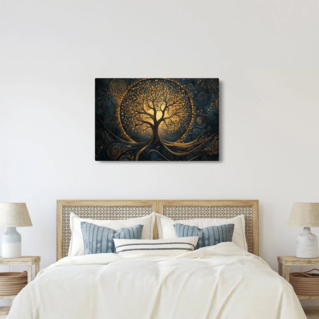 Kép – Arany aurájú fa (90x60 cm)