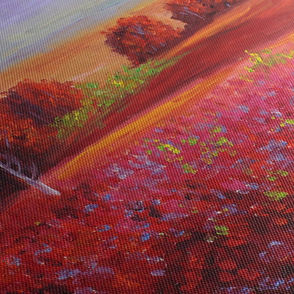 Egy vörös táj képe (120x50 cm)