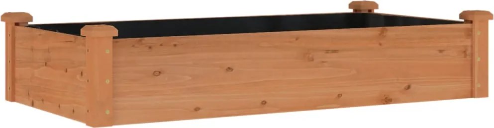 vidaXL barna tömör fenyőfa kerti magaságyás béléssel 120x60x25 cm