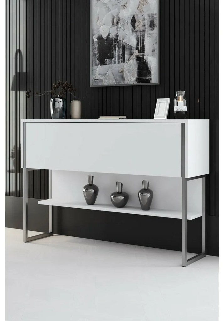 Luxe fehér és ezüst komód