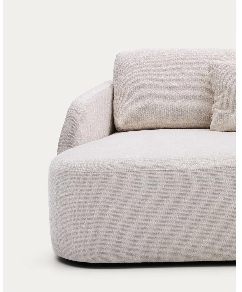 Krémszínű zsenília kinyitható sarokkanapé (bal oldali-heverő résszel) Laira – Kave Home