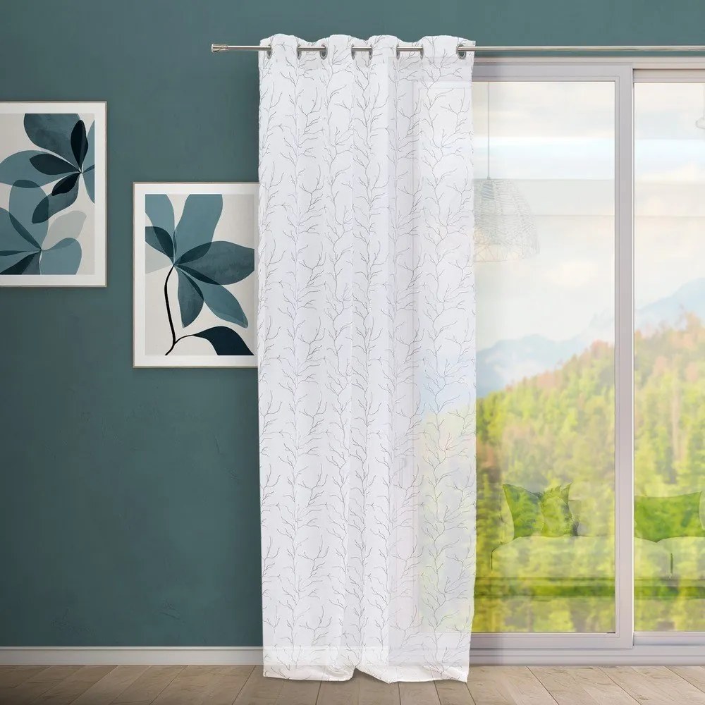 Fehér-szürke fényáteresztő függöny 140x260 cm Coral – Casa Selección