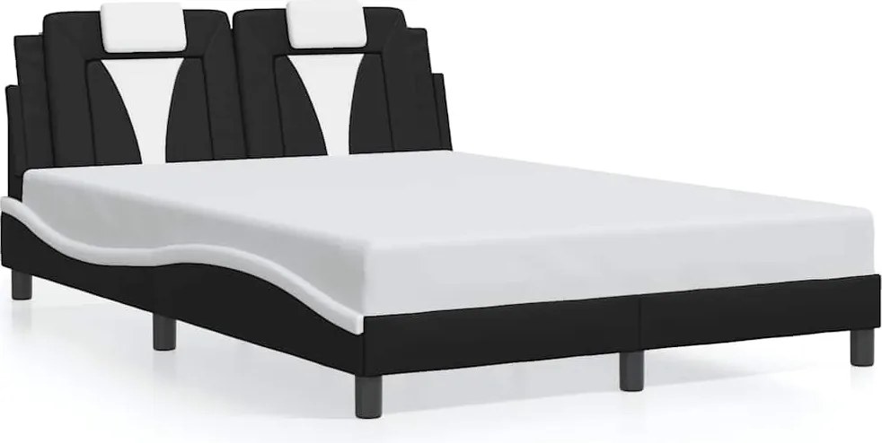 vidaXL fekete és fehér műbőr ágykeret Viana matrac nélkül 140 x 200 cm