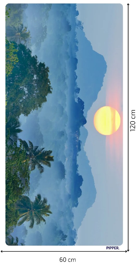 PIPPER. Öntapadós textiltapéta "Napfelkelte a dzsungel felett"