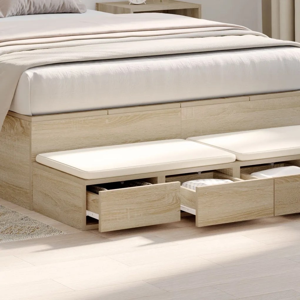 Ágyfiókok fiókkal sonoma tölgy 120 x 36.5 x 16.5 cm Faanyag