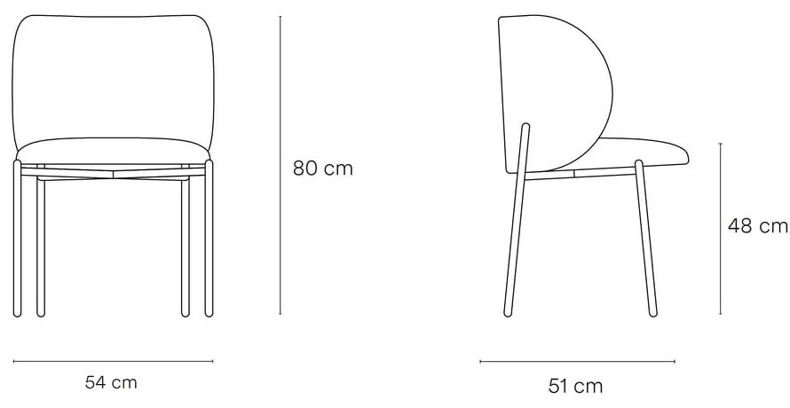 Narancssárga kárpitozott étkezőfotel szett 2 db-os Mogi – Teulat
