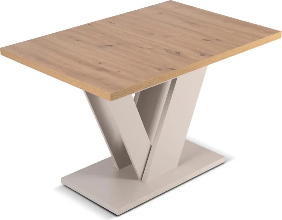 Modern bővíthető étkezőasztal CLARK 120–160 cm artisan tölgy kasmír