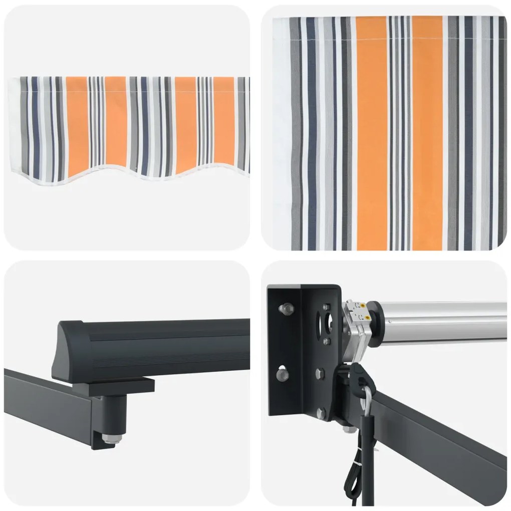 Automatikus Behúzható Napellenző Tarka Csík 350x250 cm